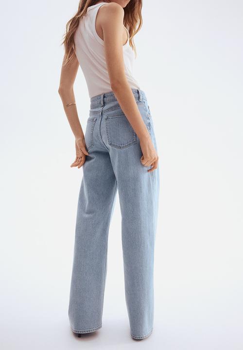 H&M - Wide high jeans - light denim blue