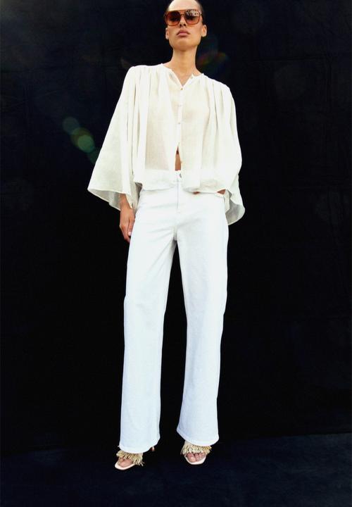 H&M - Wide high jeans - white