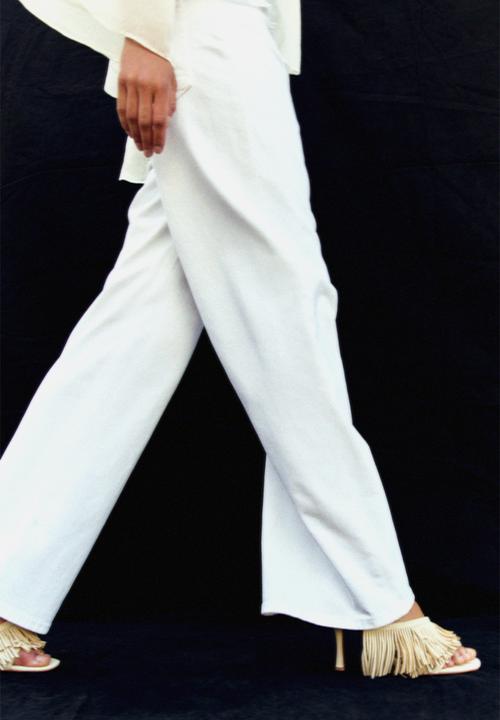 H&M - Wide high jeans - white