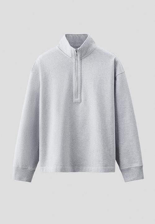 H&M - Cotton zip-top sweatshirt - grey marl