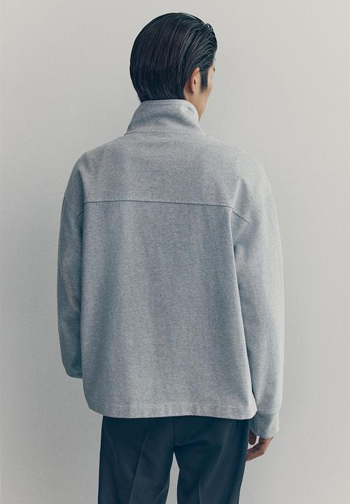H&M - Cotton zip-top sweatshirt - grey marl