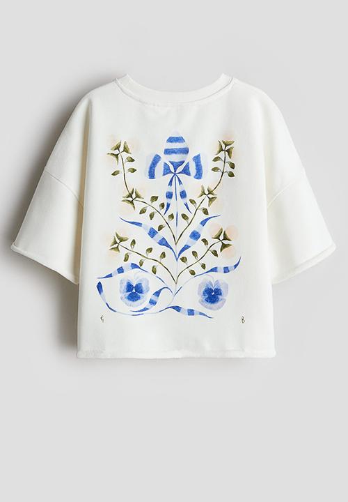 H&M - Oversized printed top - white flower