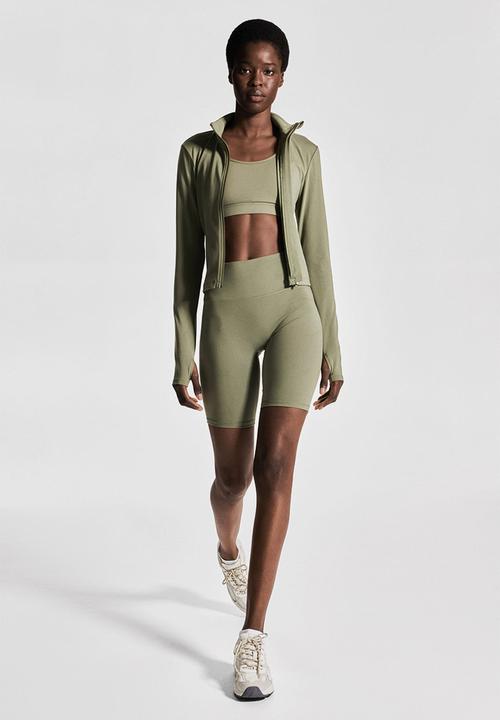 H&M - Zip-through sports jacket with softmove™ - khaki green 