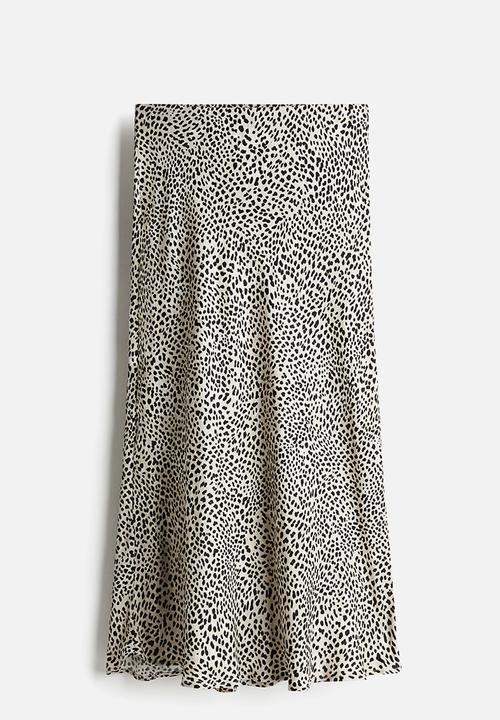 H&M - Midi skirt - light beige/leopard print