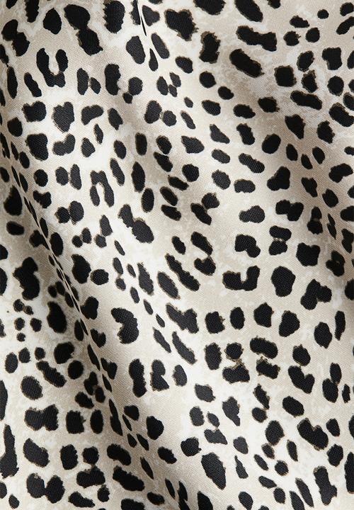 H&M - Midi skirt - light beige/leopard print
