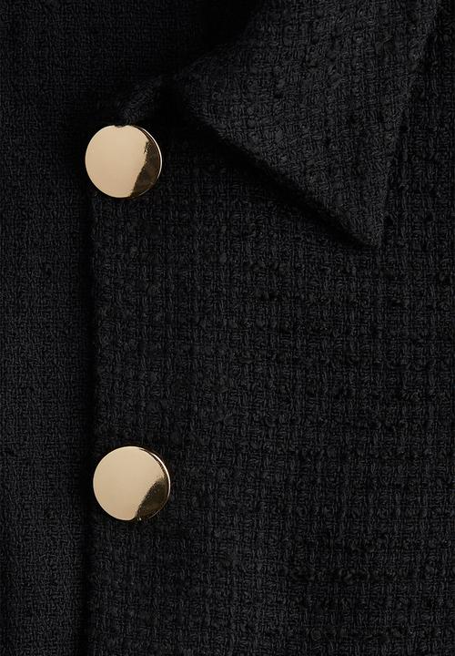 H&M - Button-front bouclé dress - black