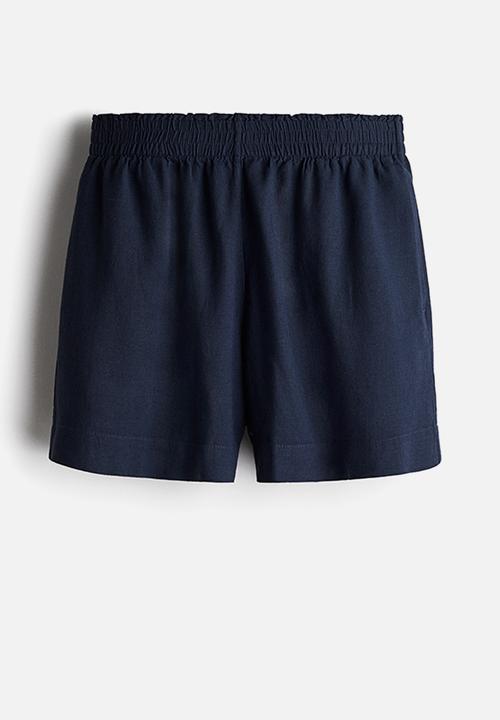 H&M - Linen-blend shorts - navy blue