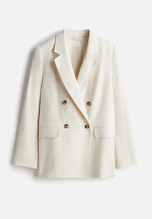 H&M - Linen-blend blazer - light beige