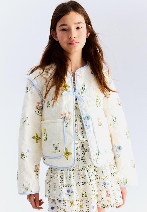 H&M - Quilted printed jacket - cream floral