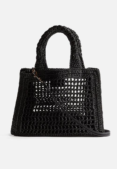 H&M - Straw handbag - black