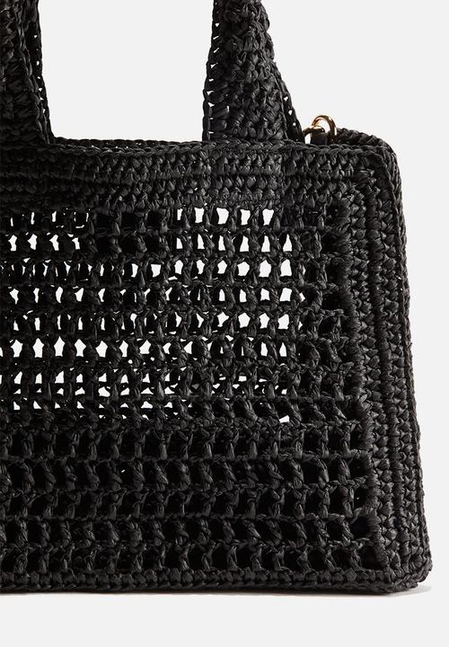 H&M - Straw handbag - black