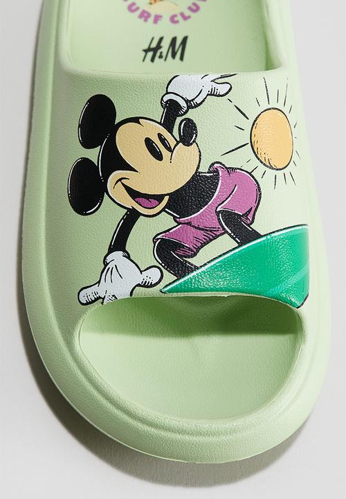 H&M - Chunky pool shoes - light green & mickey mouse