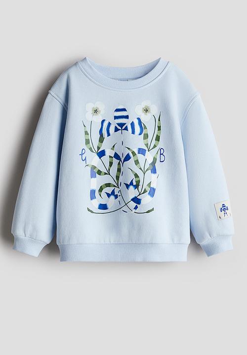 H&M - Printed cotton sweatshirt - light blue flowers