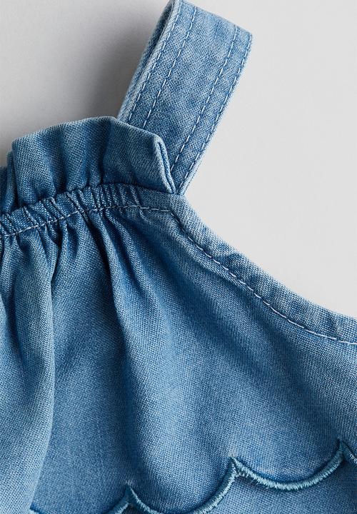 H&M - Scalloped romper suit - denim blue