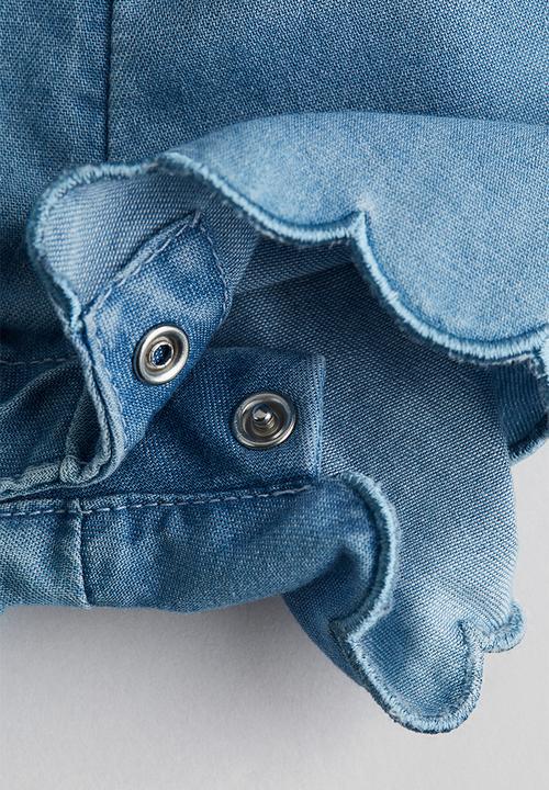 H&M - Scalloped romper suit - denim blue