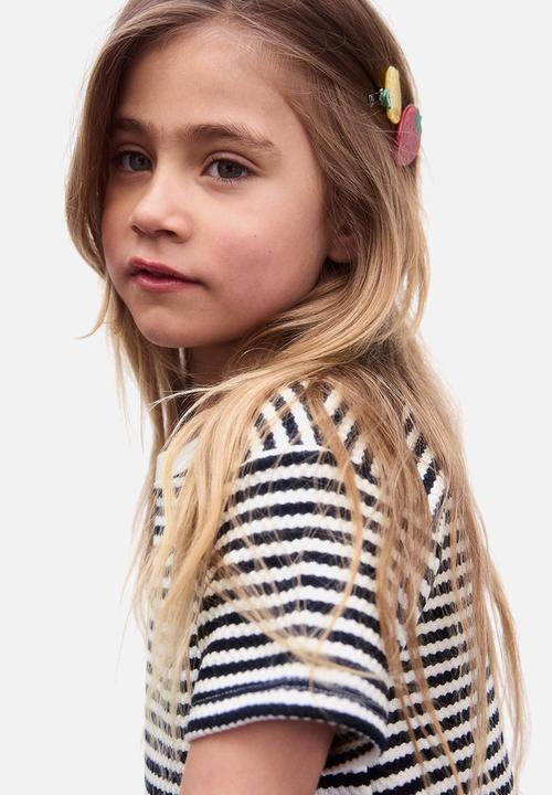 H&M - Jersey dress - white & navy blue striped