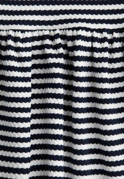 H&M - Jersey dress - white & navy blue striped