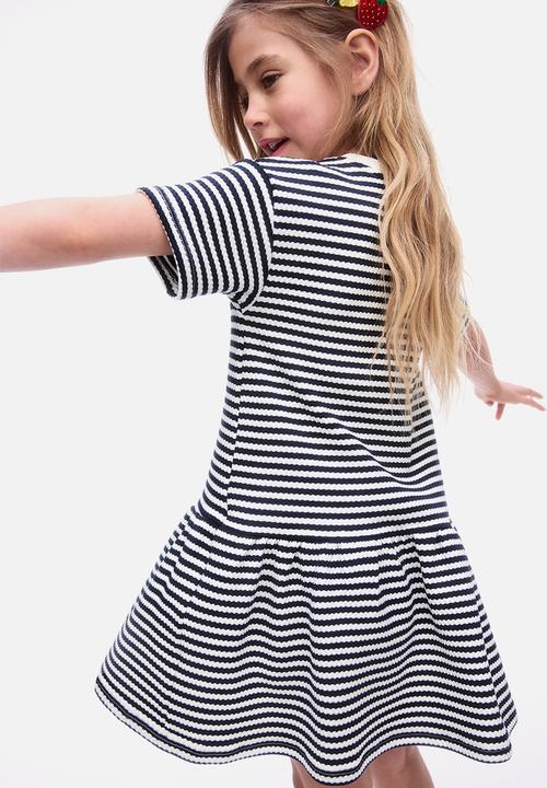 H&M - Jersey dress - white & navy blue striped