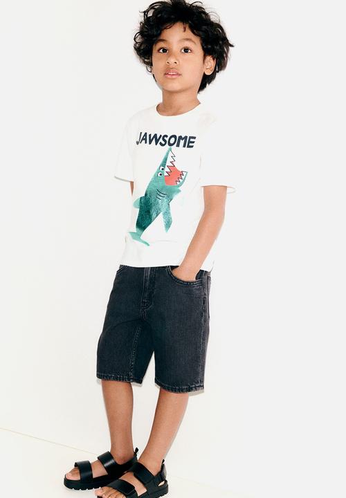 H&M - Printed cotton t-shirt - white jawsome