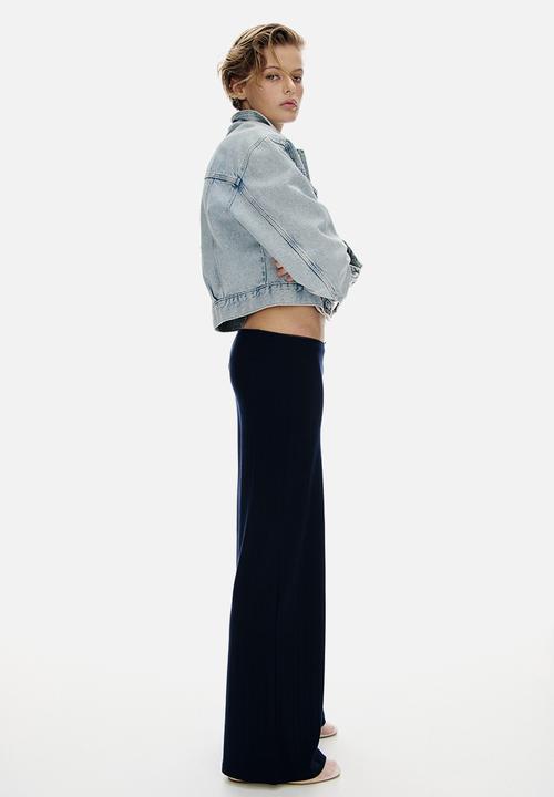 H&M - Pointelle jersey trousers - navy blue