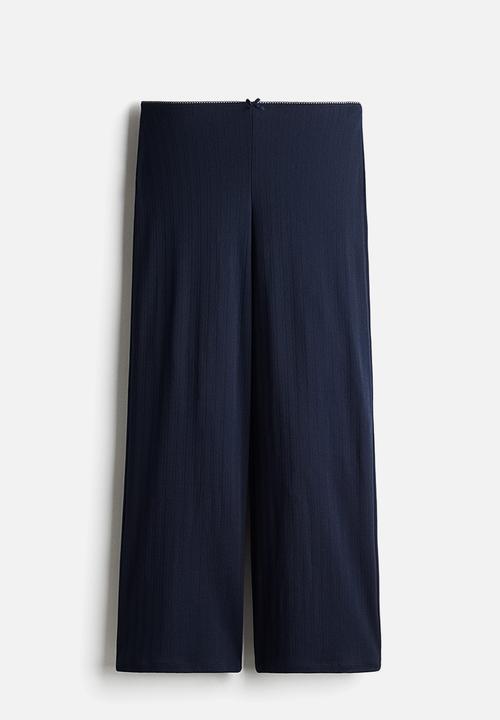 H&M - Pointelle jersey trousers - navy blue