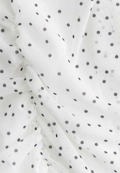 H&M - Draped top - white/spotted