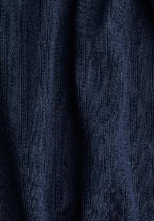 H&M - Pointelle jersey trousers - navy blue