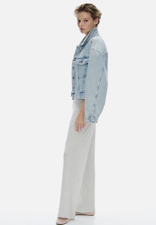 H&M - Pointelle jersey trousers - light grey marl