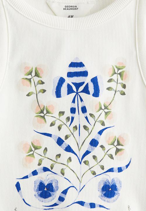 H&M - Printed vest top - white flowers
