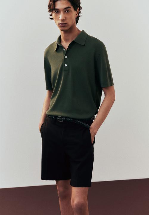 H&M - Regular fit lyocell-blend chino shorts - black