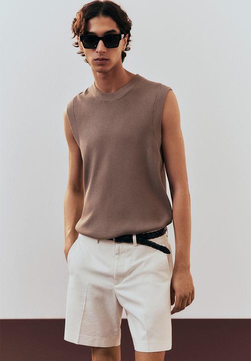 H&M - Regular fit lyocell-blend chino shorts - white