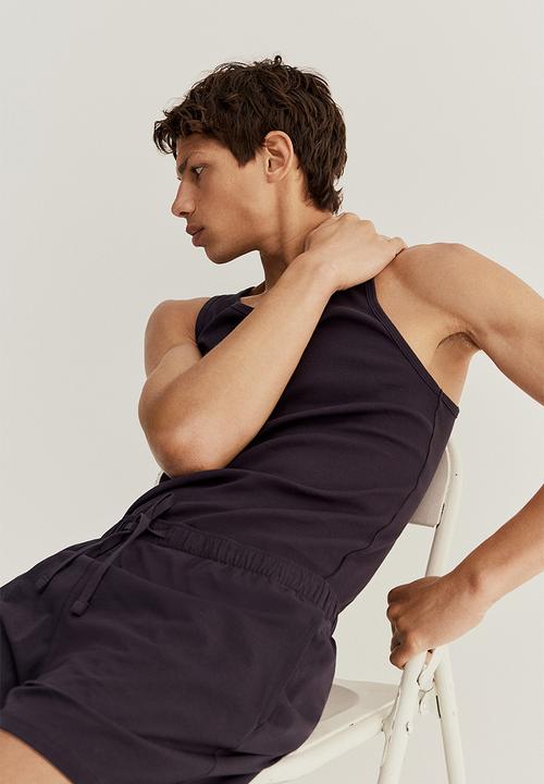 H&M - Cotton pyjama vest top and shorts - blue