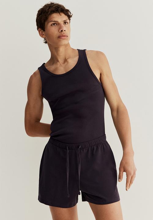 H&M - Cotton pyjama vest top and shorts - blue