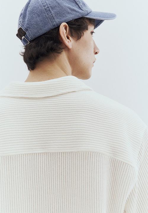 H&M - Loose fit ribbed resort shirt - white