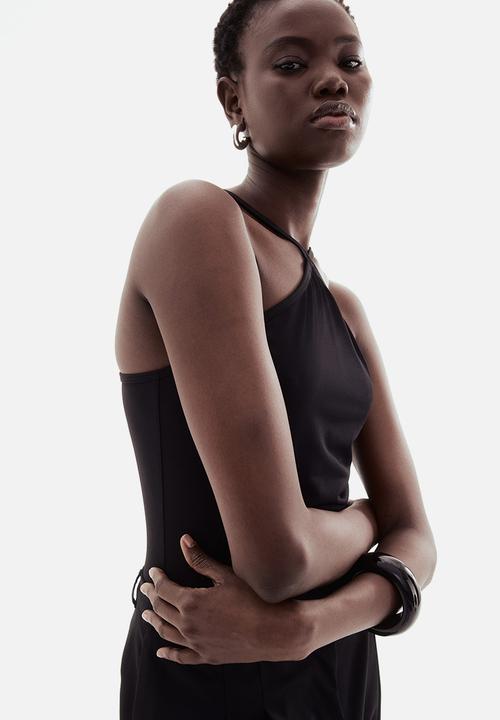 H&M - Crêpe thong body - black