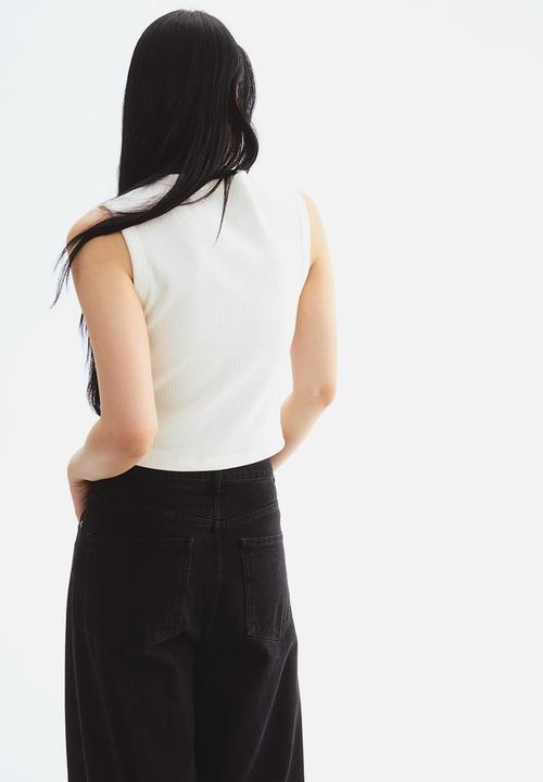 H&M - Rib-knit waistcoat - white