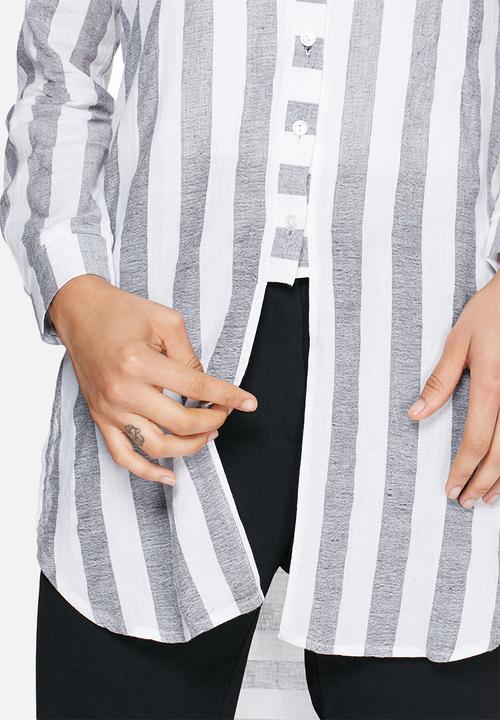 dailyfriday - Longline striped shirt