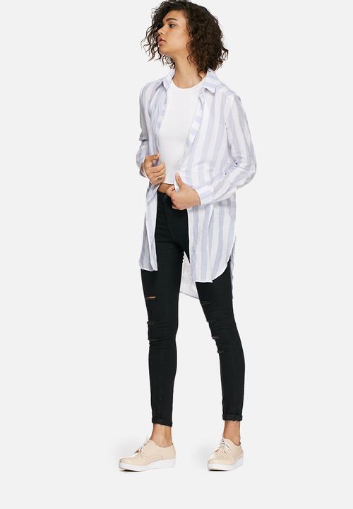 dailyfriday - Longline striped shirt