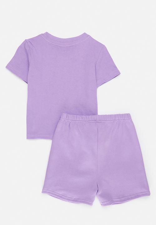 Pop Candy - Placement tee with shorts - lilac/amore
