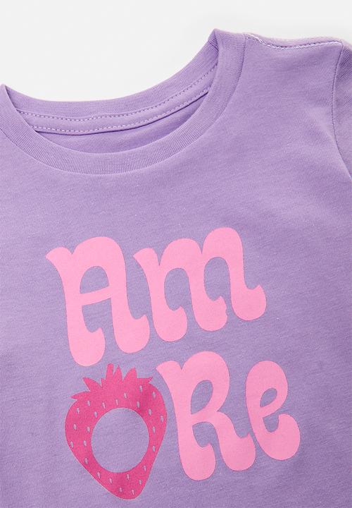 Pop Candy - Placement tee with shorts - lilac/amore