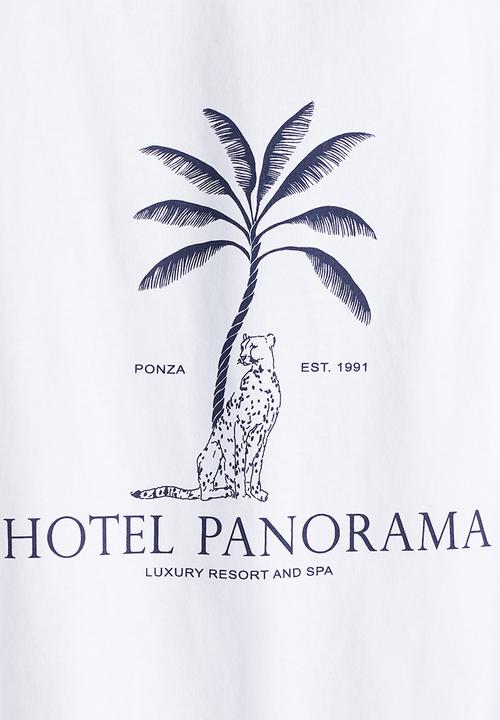 H&M - Oversized T-shirt - white/hotel panorama