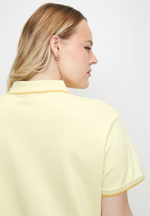 POLO - Plus wmn leah ss golfer dress - soft yellow