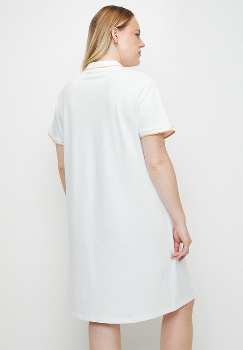 POLO - Plus wmn leah ss golfer dress - white