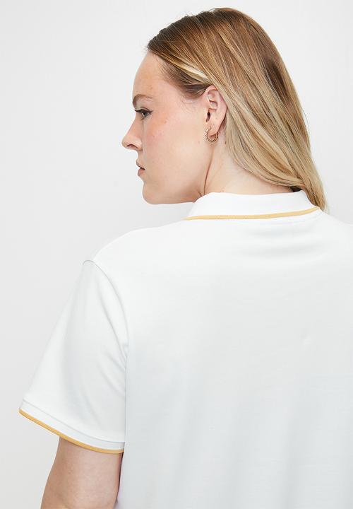 POLO - Plus wmn leah ss golfer dress - white