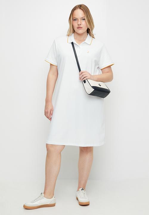 POLO - Plus wmn leah ss golfer dress - white