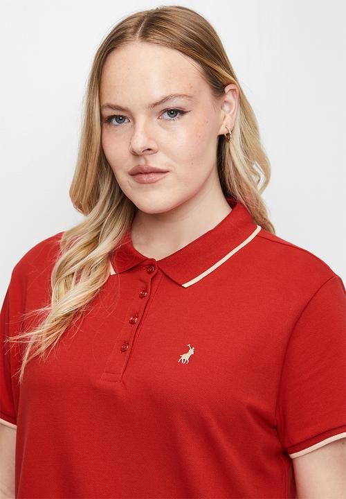 POLO - Plus wmn leah ss golfer dress - red
