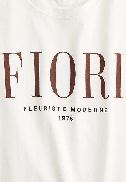 H&M - Oversized T-shirt - white/fiori 