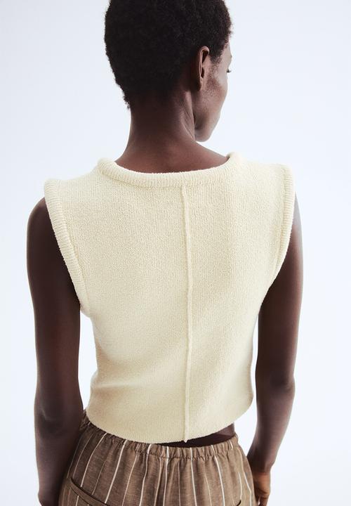 H&M - Knitted waistcoat -  light beige