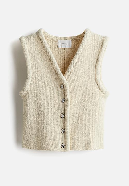 H&M - Knitted waistcoat -  light beige