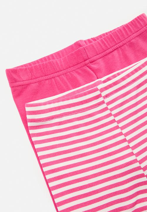 Pop Candy - 2 pack leggings - cerise/stripe